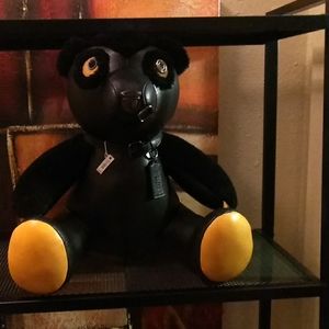 COPY - Black and yellow coach leather teddy bear
